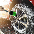 TAKAVU Master Wheel & Tire Brush, Easy Reach Rim Detailing Brush, Multipurpose Use for Wheels, Rims, Exhaust Tips, Motorcycles (Green)