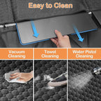 Mancro Back Seat Extender for Dogs with Detachable Mat,Hard Bottom Car Seat Cover for Dogs Supports 400lbs, Waterproof Dog Car Seat Cover for Back Seat, 600D Scratch-Proof Dog Hammock for Car,Black