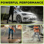 M MINGLE Pressure Washer Hose 25 FT x 3/8" - Replacement Power Wash Hose for Hot and Cold Water - High Pressure Hose with M22 14mm to 3/8 Inch Quick Connect Fittings - 4000PSI