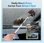 XINDELL Windshield Cleaning Tool, Interior & Inside Car Windshield Cleaner with Microfiber Pads, Extendable Handle & 360° Rotating Head, Streak-Free Glass Cleaning Kit for Cars Trucks