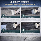 Black Liquid Rubber Waterproof Coating - Industrial Grade Sealer for Foundation & Flat Roof Repair - Heavy Duty Waterproofing Membrane for Concrete, Wood & Metal - UV Resistant - 1 Quart