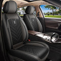 AOMSAZTO Front Seat Covers Fit for Nissan Juke 2011-2017 Waterproof Faux Leather Car Seat Cover Compatible with Airbag(2PCS Front, Black&Grey)