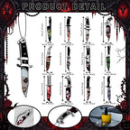 Faccito 12 Pcs Gothic Car Air Fresheners Horror Movie Freshener Gifts Hanging Ornament Scents Knife Classic Character Accessory for Men Women Lover