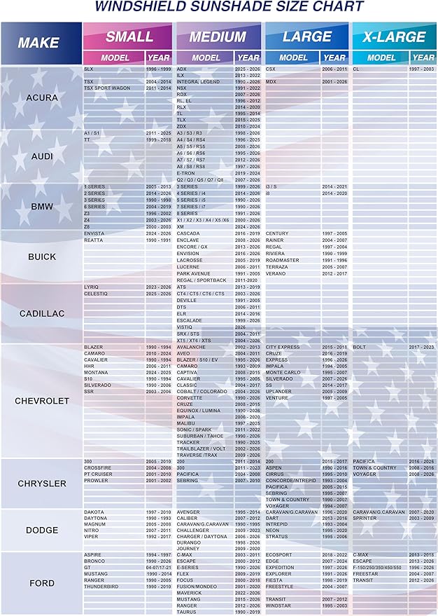 Windshield Sun Shade - American Flag Design, High-Resolution Sun Visor for Car, Truck, SUV with Mirror Cut-Out for Interior Sun Protection, Foldable Car Sun Shade (Original, Medium)
