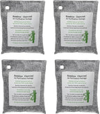Bamboo Charcoal Air Purifying Bags (4-Pack, 200g Each) – Natural Odor Eliminator & Moisture Absorber for Home, Car, Closets, Bathrooms – Eco-Friendly, Reusable Deodorizer