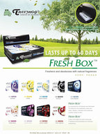 Treefrog Fresh Box (aka Xtreme Fresh) 6 Pack Assorted Scent Car Air Freshener (Apple Squash, Lemon, New Car, Marine, White Peach, Black Squash Scents)
