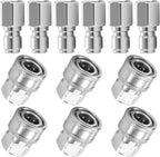 3/8 Inch NPT Pressure Washer Adapter Set, 12-Piece Stainless Steel Internal Thread Quick Connector Kit - 3/8" NPT Female Thread Quick Connect Hose Fittings, 5000 PSI