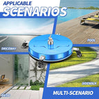 19'' Pressure Washer Surface Cleaner with 4 Wheels - Stainless Steel Surface Cleaner for Pressure Washer Attachment for Concrete, Driveway, Patio, Sidewalk, Deck and Driveways (19 INCH Blue)