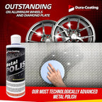 DURA-COATING TECHNOLOGY, Blue Premium Metal Polish - Perfect Brightener and Scratch Remover for Aluminum Wheels, Diamond Plate, Stainless Steel, Copper, Brass, & Nickel - (16 Ounce Bottle)