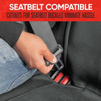 Motor Trend SpillGuard Waterproof Rear Bench Car Seat Cover, Black Stitching – Split Bench Rear Seat Protector with Neoprene Padding, Back Seat Cover for Kids & Dogs, Car Interior Covers