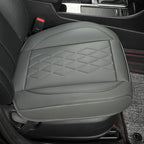JOJOBAY Leather Car Seat Cover,Bottom Seat Covers for Cars,Front Seat Protector(Bottom),Fit for 95% of Vehicles - Padded,Anti-Slip(2 PC Front Pair,Grey)