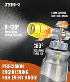 Professional Foam Cannon for Pressure Washer, 1L Wide Mouth Foam Sprayer with Adjustable Nozzle, Heavy Duty Soap Cannon Kit Includes 1.2mm & 1.25mm Orifice for Car Wash