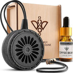 Handmade Wood Car Air Freshener — Best Wheels Designed Refillable Essential Oil Diffuser — Long Lasting Coffee Beans Fragrance Oil 10 ml — Car Accessories Gift Box