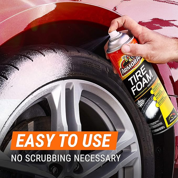 Armor All Tire Foam, Tire Cleaner Spray for Cars, Trucks, Motorcycles, 20 Oz Each, 1.25 Pound (Pack of 5)