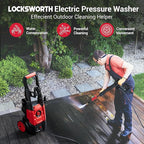 Electric Pressure Washer Power Washer with Foam Cannon & 4 Quick Connect Nozzles, Portable High Pressure Cleaning Machine for Cars Driveways Patios Outdoor Cleaning