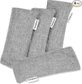 Natural Activated Bamboo Charcoal Bags 4 Pack, Home Air Purifying Bag, Car Odor Eliminator, Shoe Deodorizer, Closets Odor Absorber
