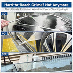 Pressure Washer Extension Wand-30°, 90°, 120° Gutter Cleaner Attachment Kit with 5 Nozzle Tips, 1/4" Quick Connect, High Power Washer Lance for Roof, Deck, Car, Gutters, 4000 PSI