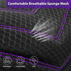 CAR PASS 3D Foam Mesh Leather Car Seat Covers Front Seats, Breathable Front Seat Cover for Cars, Comfortable Universal Fit for SUV Truck Sedan Automotive Anti-Slip Airbag Compatible, Black and Purple