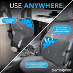 Samsonite Memory Foam Lumbar Support Pillow for Office Chair, Gaming Chair, or Car-Ergonomic Back Cushion-Home Essentials for Sitting Comfort and Posture Relief Back Support with Cooling Gel, Grey