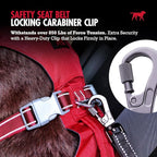 Tuff Pupper Dog Seat Belt | Adjustable Length Dog Seatbelt Restraint | Tangle-Free Locking Carabiner | Shock-Absorbing Bungee | Reflective Stitching for Visibility | Universal Fit for Cars & Trucks