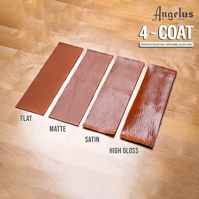 Angelus High Gloss 4-Coat Scratch-Resistant Leather Sealer – Durable, Flexible, Clear Coat Protection for Leather Shoes, Bags, Jackets & More - High Gloss Finish - 4 Fl Oz