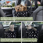 Dog Car Seat for Console - Memory Foam Pet Booster Seat for Small Medium Dogs Up to 21 lbs - SUV Truck Center Console Dog Seat with Safety Leash & Storage Pockets - Washable Cover (Large Black)
