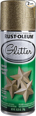 Rust-Oleum 267689-2PK Specialty Glitter Spray Paint, Gold, 2 Piece