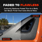 BLAZON Black Trim Restorer – Dye-Infused Plastic Restorer for Faded Exterior Trim, Deep Black Finish, Scratch Correction, Long-Lasting Durability & UV Protection - 4 oz