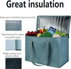 musbus 2Pk Insulated Reusable Grocery Bags, Collapsible Cooler Bag for Groceries, Heavy Duty Large Insulated Bag (Urban Gray)