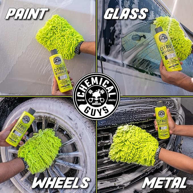 Chemical Guys Citrus Wash & Gloss Foaming Car Wash Soap - High Suds Formula Foam Cannon Soap for Foam Blasters, or Bucket Washes - Safe on Paint, Clear Coat, and Wax, Citrus Scent - 16 oz