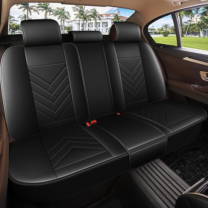 AOMSAZTO Car Seat Cover for Chevrolet Chevy Trailblazer 2021-2024 2025 2026 Full Set: Waterproof Faux Leather Car Seat Protector - Interior Seat Covers Decoration Refresh Accessories - Black