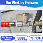M MINGLE Ball Valve Pressure Washer, 3/8" Quick Connect Ball Valve for Power Washer Hose, 5000 PSI