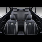 FLORICH Rear Seat Covers Leather Car Seat Covers Waterproof Back Seat Cover Automotive Seat Covers Universal Seat Cushion Protector for Most Cars Trucks SUV-Gray&Black