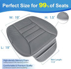 Car Seat Cushion, Driver Cushion with Comfort Memory Foam & Non-Slip Rubber Bottom, Car Seat Pad Works with 95% of Vehicles and Office Chair or Home - 4D Dark Grey
