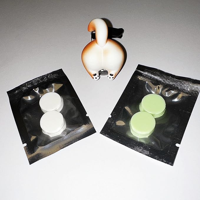 Funny Fox Car Air Vent Decoration and Clip with Air Freshener Natural Scent Tablet and Refill, Car Aromatherapy Accessories and Interior Decoration