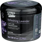 Citrus Magic On The Go Odor Absorbing Solid Car Air Freshener, Refreshing Lavender, 8-Ounce, Pack of 3