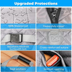 URPOWER 2026 Upgraded Back Seat Extender for Dogs - Large Hard Bottom Dog Car Seat Cover Holds 550lbs, Waterproof Dog Hammock Pet Bed with High-Density Foam Non-Slip Backseat Protector