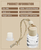 ESEWALAS 10Pcs Hanging Car Air Freshener,8ml Car Hanging Diffuser,Empty Glass Perfume Bottles Oil Diffuser Perfume Aromatherapy Pendant Bottle,Air Freshener Diffuser Bottle Pendant