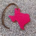 Air Flair | Leather Car Air Freshener | Texas Shape | Rose Pattern (Fuchsia, 4) Butt Naked Scent)