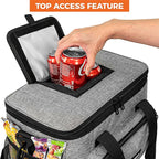 OPUX Soft Cooler Bag, Insulated Collapsible Lunch Cooler Tote for Men Work Camping Beach Travel, Portable Soft Sided Leakproof Waterproof Large Lunch Bag Box with Shoulder Strap 30 Cans, Heather Gray