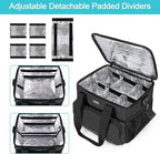 Trunab Insulated Medical Bag with Adjustable Dividers, Medicine Supplies Water-Resistant Bag for Home, Travel, Camping, Empty Bag - Patented Design,Black