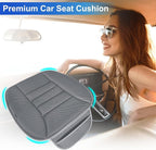 Car Seat Cushion, Driver Cushion with Comfort Memory Foam & Non-Slip Rubber Bottom, Car Seat Pad Works with 95% of Vehicles and Office Chair or Home - 4D Dark Grey