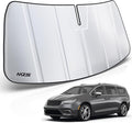 MZS Windshield Sun Shade Compatible with Pacifica Hybrid 2017-2026 / Voyager 2020-2026, Foldable Car Front Window Sunshade with Storage Bag, Minivan Sun Visor Shield Accessories for Interior Protector