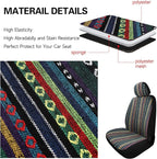 Pariitadin Baja Saddle Blanket Car Seat Covers Front Set with Seat Belt Pads, Washable Breathable Striped Woven Cloth Seat Covers for Cars, Universal Fit Most Cars, Airbag Compatible, Red/Blue