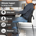Mind Reader Air-Cloud Lumbar Cushion, Ergonomic Memory Foam Back Support Pillow for Office Chairs, Recliners, and Car Seats, Chiropractor-Recommended, Black