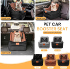 Dog Car Seat for Medium Dogs – Premium Pet Booster Seat with Two Pet Safety Belts, Detachable Washable Cover Non-Slip Base, Portable Dog Travel Seat for Road Trips & Daily Errands Up to 35lbs