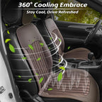 Paffenery 2026 Upgraded Cooling Car Seat Cover Front Seat, 12V-24V Ventilated Cooling Car Seat Cushion, Cooled Seat Cover for Car SUV Truck Universal Fit, Mocha Brown