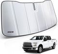MZS Windshield Sun Shade Compatible with F150 2015-2020, Foldable Truck Sun Shade Shield with Storage Pouch, Front Window Visor F150 Sunshade Accessories for Interior Protector
