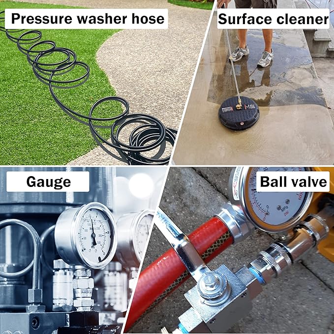 M MINGLE Pressure Washer Adapter Set, 2 Sets 3/8" Quick Connect Fittings, Male Pressure Washer Quick Disconnect Kit, Stainless Steel, 5000 PSI