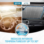BDK Colorful Rainbow Tie Dye Windshield Sunshade for Cars - Multi-Colored Double Bubble Accordion Folding Sun Shade for Car Truck SUV – Car Sun Visor Protector to Keep Your Vehicle Cool - 58 x 27